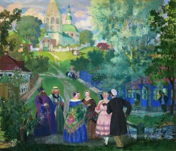  Mikhailovich Canvas - summer province 1922 Boris Mikhailovich Kustodiev